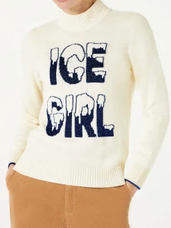 Maglia mezzo dolcevita Ice Girl grafica lurex