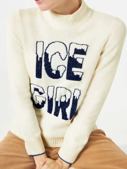 Maglia mezzo dolcevita Ice Girl grafica lurex