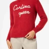 Maglia morbida da donna girocollo con ricamo Cortina Queen