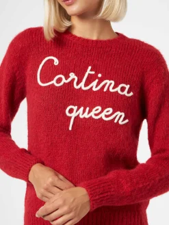 Maglia morbida da donna girocollo con ricamo Cortina Queen