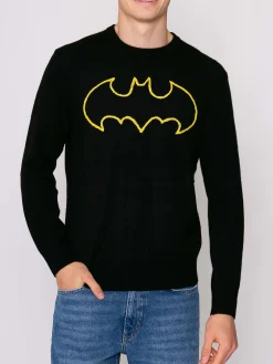 Maglia nera da uomo logo Batman | Edizione speciale della Warner Bros