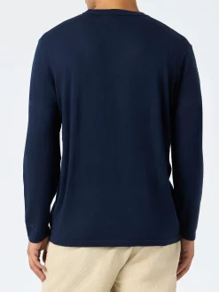 Maglietta da uomo in misto cashmere blu navy Scott