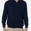 Maglione a coste da uomo Downing blu navy