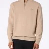 Maglione beige in lambswool con cerniera a un quarto da uomo Jermyn