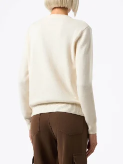 Maglione bianco da donna New Queen jacquard print St. Moriz ski girls | ST. MORITZ TOP OF THE WORLD SPECIAL EDITION