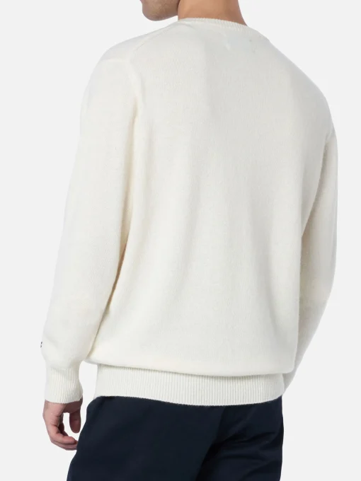 Maglione bianco da uomo Heron con ricamo Verbier apres ski