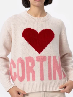 Maglione bianco fair isle Kyla da donna con stampa Cortina