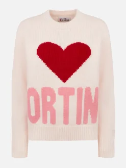 Maglione bianco fair isle Kyla da donna con stampa Cortina