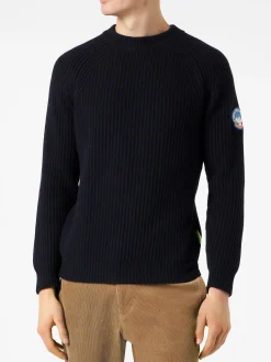 Maglione blu a costine