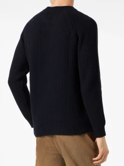 Maglione blu a costine