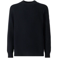 Maglione blu a costine