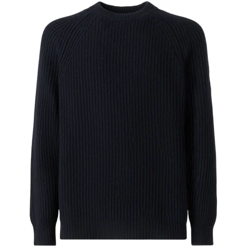 Maglione blu a costine