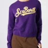 Maglione corto da donna viola