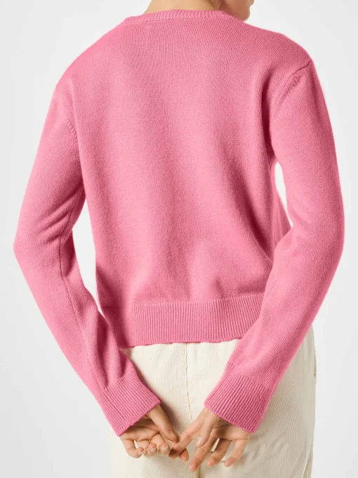 Maglione cropped rosa da donna