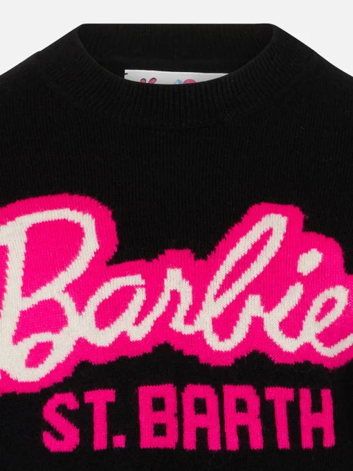 Maglione da bambina a girocollo nero con stampa Barbie | EDIZIONE SPECIALE BARBIE