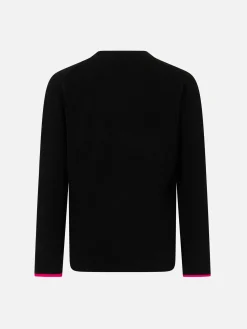 Maglione da bambina a girocollo nero con stampa Barbie | EDIZIONE SPECIALE BARBIE