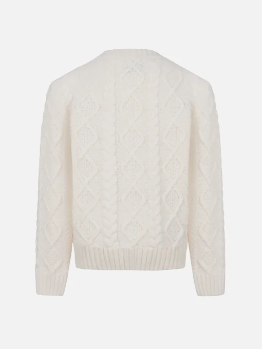 Maglione da bambina a trecce Malmo con ricamo Cortina