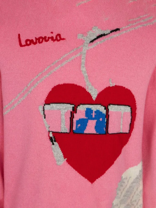 Maglione da bambina girocollo con stampa love