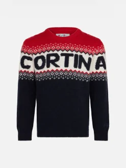 Maglione da bambino con scritta Cortina