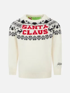 Maglione da bambino girocollo con ricamo Santa Claus