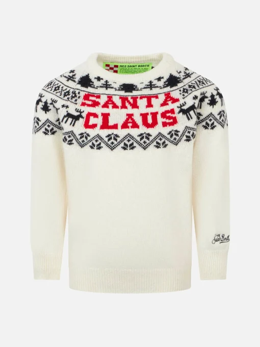 Maglione da bambino girocollo con ricamo Santa Claus