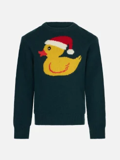 Maglione da bambino girocollo con stampa papere