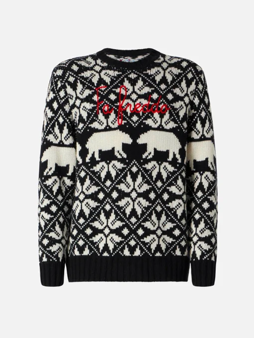 Maglione da bambino girocollo con fantasia norvegese