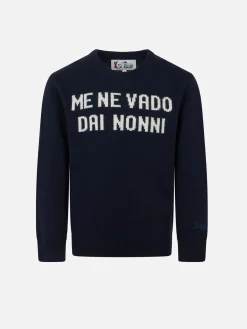 Maglione da bambino girocollo con stampa Me ne vado dai Nonni