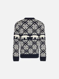 Maglione da bambino girocollo con fantasia norvegese