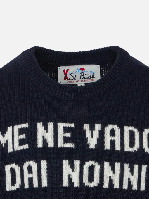 Maglione da bambino girocollo con stampa Me ne vado dai Nonni