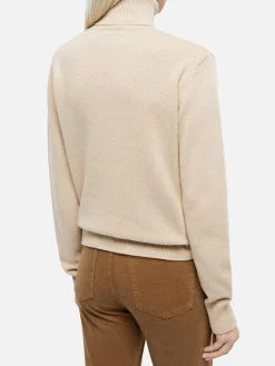 Maglione da donna beige Moody a costine sottili