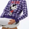 Maglione da donna girocollo pied de poule con stampa Snoopy | EDIZIONE SPECIALE SNOOPY PEANUTS™