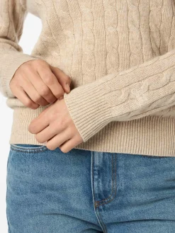 Maglione da donna in misto cashmere beige Sorbonne