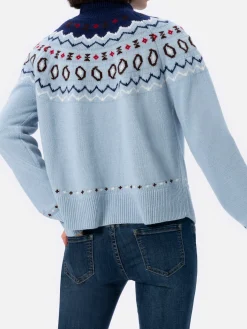 Maglione da donna in misto cashmere Meghan con jacquard nordico