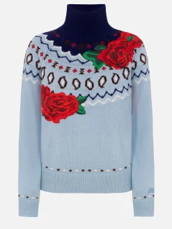 Maglione da donna in misto cashmere Meghan con jacquard nordico