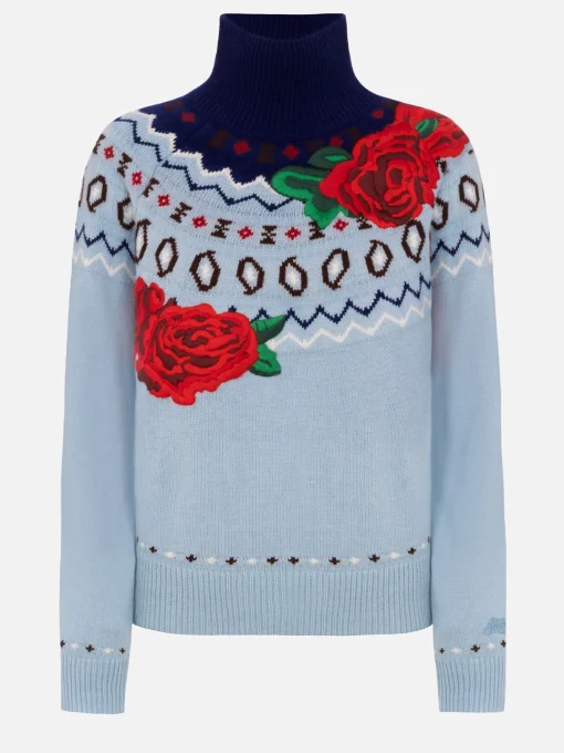 Maglione da donna in misto cashmere Meghan con jacquard nordico