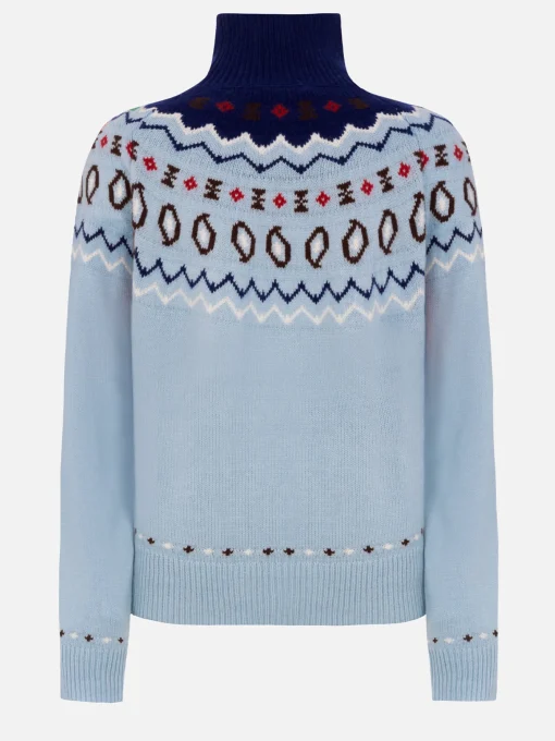 Maglione da donna in misto cashmere Meghan con jacquard nordico