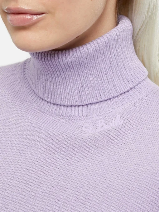Maglione da donna lilla Moody a costine sottili