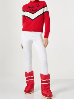 Maglione da donna mezzo collo alto con scritta Apres ski Queen
