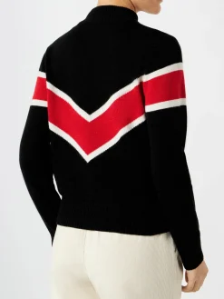 Maglione da donna mezzo collo alto con ricamo Maestra di chic