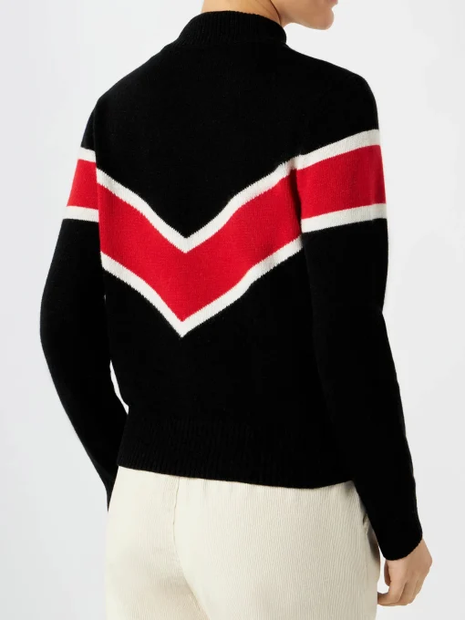 Maglione da donna mezzo collo alto con ricamo Maestra di chic