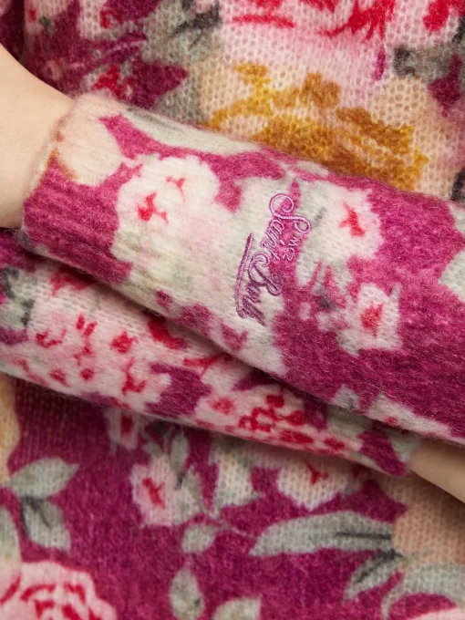 Maglione da donna misto cashmere Louise con stampa floreale