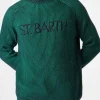 Maglione da uomo a costine mezzo collo verde
