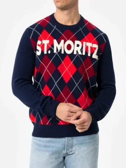 Maglione da uomo argyle Heron con jacquard St. Moritz