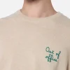 Maglione da uomo beige Heron con ricamo Out of office