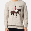 Maglione da uomo beige Heron con ricamo polo Moritz