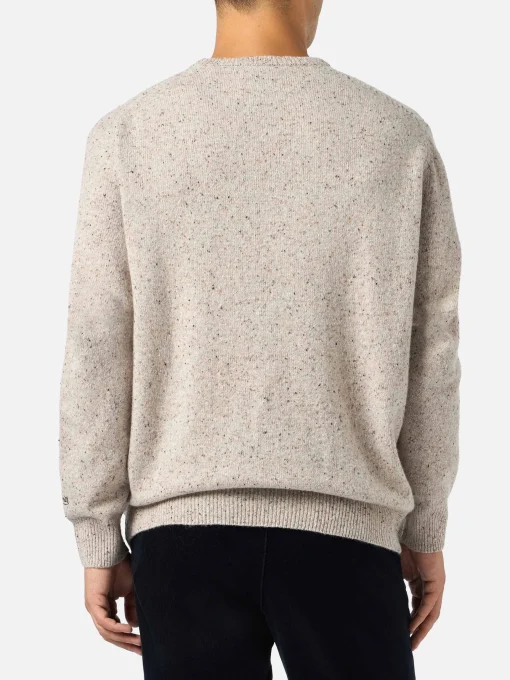 Maglione da uomo beige Heron con ricamo polo Moritz