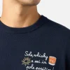 Maglione da uomo blu Heron Light con ricamo Sole, Whisky e sei in Pole Position! | VACANZE DI NATALE SPECIAL EDITION