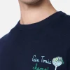 Maglione da uomo blu Heron con ricamo Gin Tonic Champ