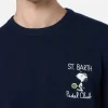 Maglione da uomo blu Heron con ricamo mini Snoopy padel | EDIZIONE SPECIALE SNOOPY PEANUTS